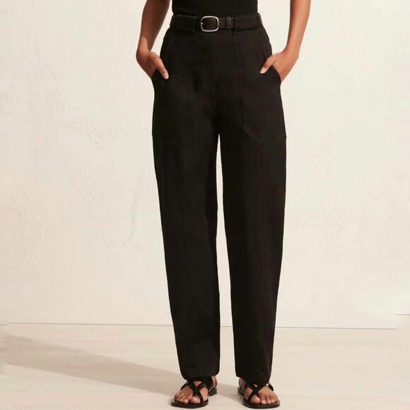 MATTEAU UTILITY TROUSER BLACK ORGANIC COTTON TWILL PANTS 2 US - Picture 1 of 9